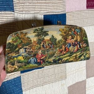 1970s Victorian Embroidered Wallet, Clutch
